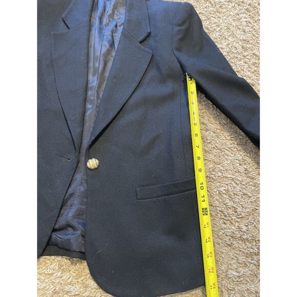 Vintage Koret Career Women’s 100% Wool Lined Blazer Suit Jacket Black Size M/L - Picture 7 of 10
